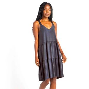 Splendid Napa Tiered Dress Gray Large